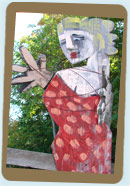 Greg Jaris Woman Sculpture at the Trick Dog Art Gallery, Elberta Michigan